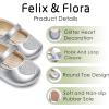 imageFelix ampamp Flora Soft Sole Baby Shoes  Infant Baby Girls Ballet Flats Moccasinss Rubber Sole Walking Crib ShoesBn42silver