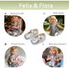 imageFelix ampamp Flora Soft Sole Baby Shoes  Infant Baby Girls Ballet Flats Moccasinss Rubber Sole Walking Crib ShoesBn42silver