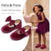 imageFelix ampamp Flora Toddler Girl Dress Shoes  Flower Girl Ballet Flats School Wedding PartyB903velvet Purple