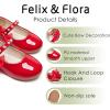 imageFelix ampamp Flora Toddler Girl Dress Shoes  Flower Girl Ballet Flats School Wedding PartyBf13pl Red