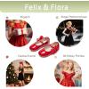 imageFelix ampamp Flora Toddler Girl Dress Shoes  Flower Girl Ballet Flats School Wedding PartyBf13pl Red