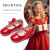 imageFelix ampamp Flora Toddler Girl Dress Shoes  Flower Girl Ballet Flats School Wedding PartyBf13pl Red