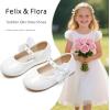 imageFelix ampamp Flora Toddler Girl Dress Shoes  Flower Girl Ballet Flats School Wedding PartyBf13pl White