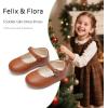 imageFelix ampamp Flora Toddler Girl Dress Shoes  Flower Girl Ballet Flats School Wedding PartyBf19brown