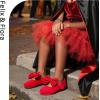imageFelix ampamp Flora Toddler Girl Dress Shoes  Flower Girl Ballet Flats School Wedding PartySynthetic Suede Red