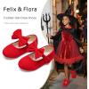 imageFelix ampamp Flora Toddler Girl Dress Shoes  Flower Girl Ballet Flats School Wedding PartySynthetic Suede Red