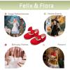 imageFelix ampamp Flora Toddler Girl Dress Shoes  Flower Girl Ballet Flats School Wedding PartySynthetic Suede Red