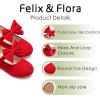 imageFelix ampamp Flora Toddler Girl Dress Shoes  Flower Girl Ballet Flats School Wedding PartySynthetic Suede Red