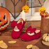 imageFelix ampamp Flora Toddler Girl Dress Shoes  Flower Girl Ballet Flats School Wedding PartySynthetic Suede Red