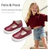 imageFelix ampamp Flora ToddlerLittle Kid Girls Running Shoes Glitter Sneakers Princess Fashion Casual Sports ShoesBs829burgundy