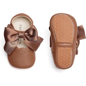 imageFelix ampamp Flora Baby Dress Shoes  Infant Baby Girls Mary Jane Flats Moccasinss Soft Sole Walking Crib ShoesBn34fl Brown