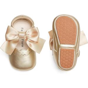 imageFelix ampamp Flora Baby Dress Shoes  Infant Baby Girls Mary Jane Flats Moccasinss Soft Sole Walking Crib ShoesBn34fl Gold