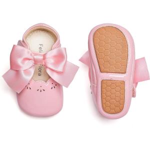 imageFelix ampamp Flora Baby Dress Shoes  Infant Baby Girls Mary Jane Flats Moccasinss Soft Sole Walking Crib ShoesBn34pink