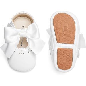 imageFelix ampamp Flora Baby Dress Shoes  Infant Baby Girls Mary Jane Flats Moccasinss Soft Sole Walking Crib ShoesBn34white