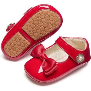 imageFelix ampamp Flora Baby Dress Shoes  Infant Baby Girls Mary Jane Flats Moccasinss Soft Sole Walking Crib ShoesBn35red