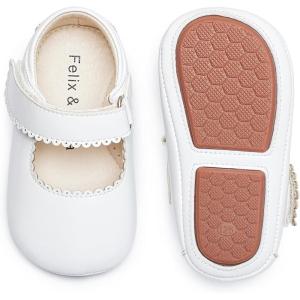 imageFelix ampamp Flora Baby Dress Shoes  Infant Baby Girls Mary Jane Flats Moccasinss Soft Sole Walking Crib ShoesBn43white