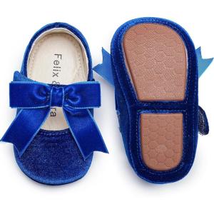 imageFelix ampamp Flora Soft Sole Baby Shoes  Infant Baby Girls Ballet Flats Moccasinss Rubber Sole Walking Crib ShoesBn38navy Blue