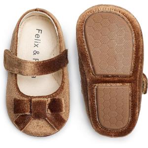 imageFelix ampamp Flora Soft Sole Baby Shoes  Infant Baby Walking Shoes Moccasinss Rubber Sole Crib ShoesBn41brown