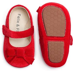 imageFelix ampamp Flora Soft Sole Baby Shoes  Infant Baby Walking Shoes Moccasinss Rubber Sole Crib ShoesBn41red