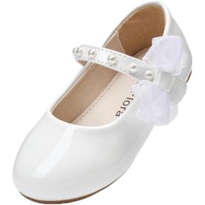 imageFelix ampamp Flora Toddler Girl Dress Shoes  Flower Girl Ballet Flats School Wedding PartyBf13pl White