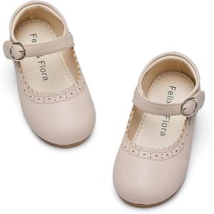 imageFelix ampamp Flora Toddler Girl Dress Shoes  Flower Girl Ballet Flats School Wedding PartyBf19tan
