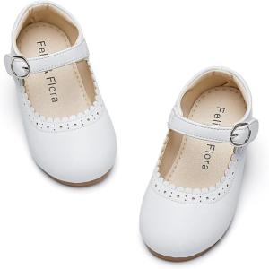 imageFelix ampamp Flora Toddler Girl Dress Shoes  Flower Girl Ballet Flats School Wedding PartyBf19white