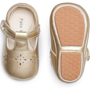 imageSoft Sole Baby Dress Shoes  Infant Baby Walking Shoes Moccasinss Rubber Sole Crib ShoesBn40gold