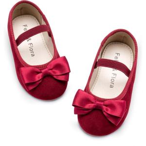 imageFelix ampamp Flora Toddler Flower Girl Dress Shoes  Girl Ballet Flats Party School Shoes WeddingB803burgundy
