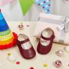 imageSoft Sole Baby Dress Shoes  Infant Baby Walking Shoes Moccasinss Rubber Sole Crib ShoesB8725burgundy