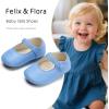 imageSoft Sole Baby Dress Shoes  Infant Baby Walking Shoes Moccasinss Rubber Sole Crib ShoesB8725light Blue