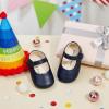 imageSoft Sole Baby Dress Shoes  Infant Baby Walking Shoes Moccasinss Rubber Sole Crib ShoesB8725navy Blue