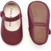 imageSoft Sole Baby Dress Shoes  Infant Baby Walking Shoes Moccasinss Rubber Sole Crib ShoesB8725burgundy