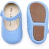imageSoft Sole Baby Dress Shoes  Infant Baby Walking Shoes Moccasinss Rubber Sole Crib ShoesB8725light Blue