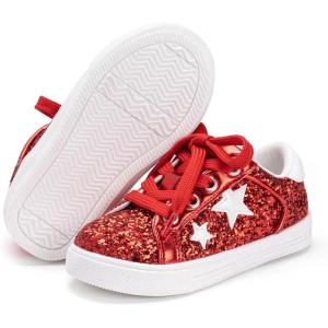 imageFelix ampamp Flora ToddlerLittle Kid Girls Running Shoes Sports Sneakers Princess Casual Glitter ShoesBs819glitter Red