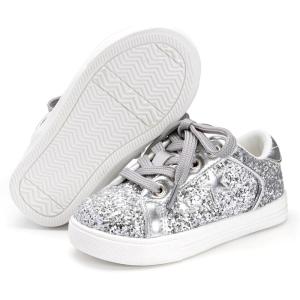 imageFelix ampamp Flora ToddlerLittle Kid Girls Running Shoes Sports Sneakers Princess Casual Glitter ShoesBs819glitter Silver