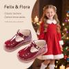 imageFelix ampamp Flora Toddler Little Girl Mary Jane Dress Shoes  Ballet Flats for Easter Flower Girl Party School ShoesB345burgundy