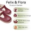 imageFelix ampamp Flora Toddler Little Girl Mary Jane Dress Shoes  Ballet Flats for Easter Flower Girl Party School ShoesB348burgundy