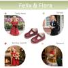 imageFelix ampamp Flora Toddler Little Girl Mary Jane Dress Shoes  Ballet Flats for Easter Flower Girl Party School ShoesB348burgundy