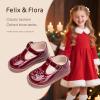 imageFelix ampamp Flora Toddler Little Girl Mary Jane Dress Shoes  Ballet Flats for Easter Flower Girl Party School ShoesB438pl Burgundy