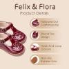 imageFelix ampamp Flora Toddler Little Girl Mary Jane Dress Shoes  Ballet Flats for Easter Flower Girl Party School ShoesB438pl Burgundy