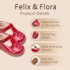 imageFelix ampamp Flora Toddler Little Girl Mary Jane Dress Shoes  Ballet Flats for Easter Flower Girl Party School ShoesB438pl Red
