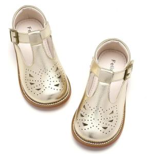 imageFelix ampamp Flora Toddler Little Girl Mary Jane Dress Shoes  Ballet Flats for Easter Flower Girl Party School ShoesB345gold
