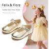 imageFelix ampamp Flora Toddler Flower Girl Dress Shoes  Baby Girl Ballet Mary Jane Flats for Party School WeddingB902bright Gold