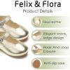 imageFelix ampamp Flora Toddler Flower Girl Dress Shoes  Baby Girl Ballet Mary Jane Flats for Party School WeddingB902bright Gold