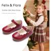 imageFelix ampamp Flora Toddler Flower Girl Dress Shoes  Baby Girl Ballet Mary Jane Flats for Party School WeddingB902burgundy