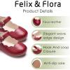 imageFelix ampamp Flora Toddler Flower Girl Dress Shoes  Baby Girl Ballet Mary Jane Flats for Party School WeddingB902burgundy