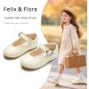 imageFelix ampamp Flora Toddler Flower Girl Dress Shoes  Baby Girl Ballet Mary Jane Flats for Party School WeddingB902ivory White