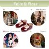 imageFelix ampamp Flora Toddler Flower Girl Dress Shoes  Baby Girl Ballet Mary Jane Flats for Party School WeddingB902pl Burgundy