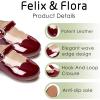 imageFelix ampamp Flora Toddler Flower Girl Dress Shoes  Baby Girl Ballet Mary Jane Flats for Party School WeddingB902pl Burgundy