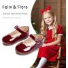 imageFelix ampamp Flora Toddler Flower Girl Dress Shoes  Baby Girl Ballet Mary Jane Flats for Party School WeddingB902pl Burgundy